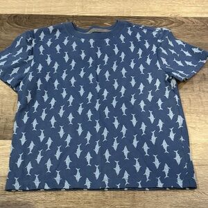 Blue Shark Pattern Kids T-Shirt old Navy sz XS